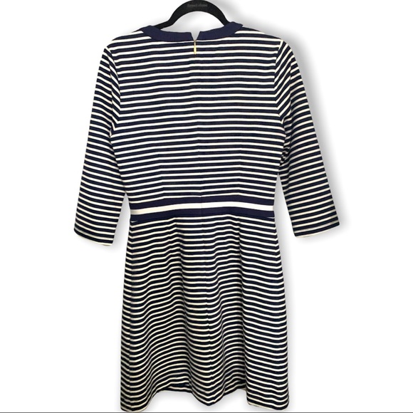 Draper James Stripe Persley Ponte Dress, size medium, Nassau navy multi stripe - Picture 3 of 6